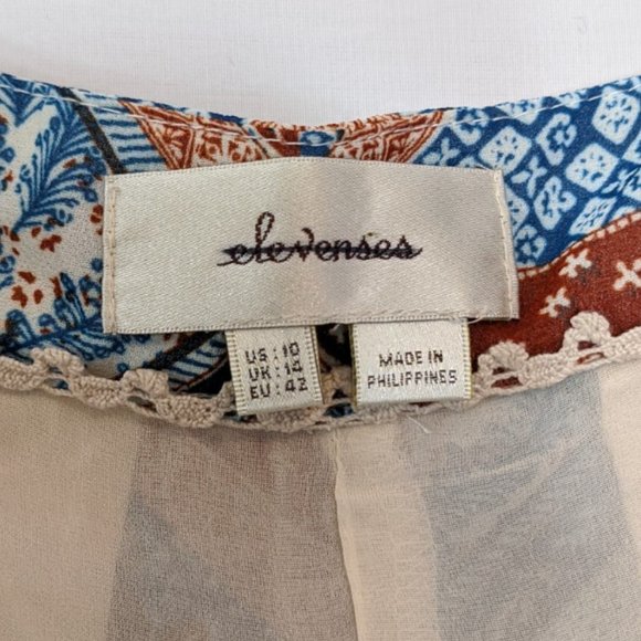 Elevenses Anthro Wide Leg Boho Gaucho Pants SZ 10 - Picture 7 of 8